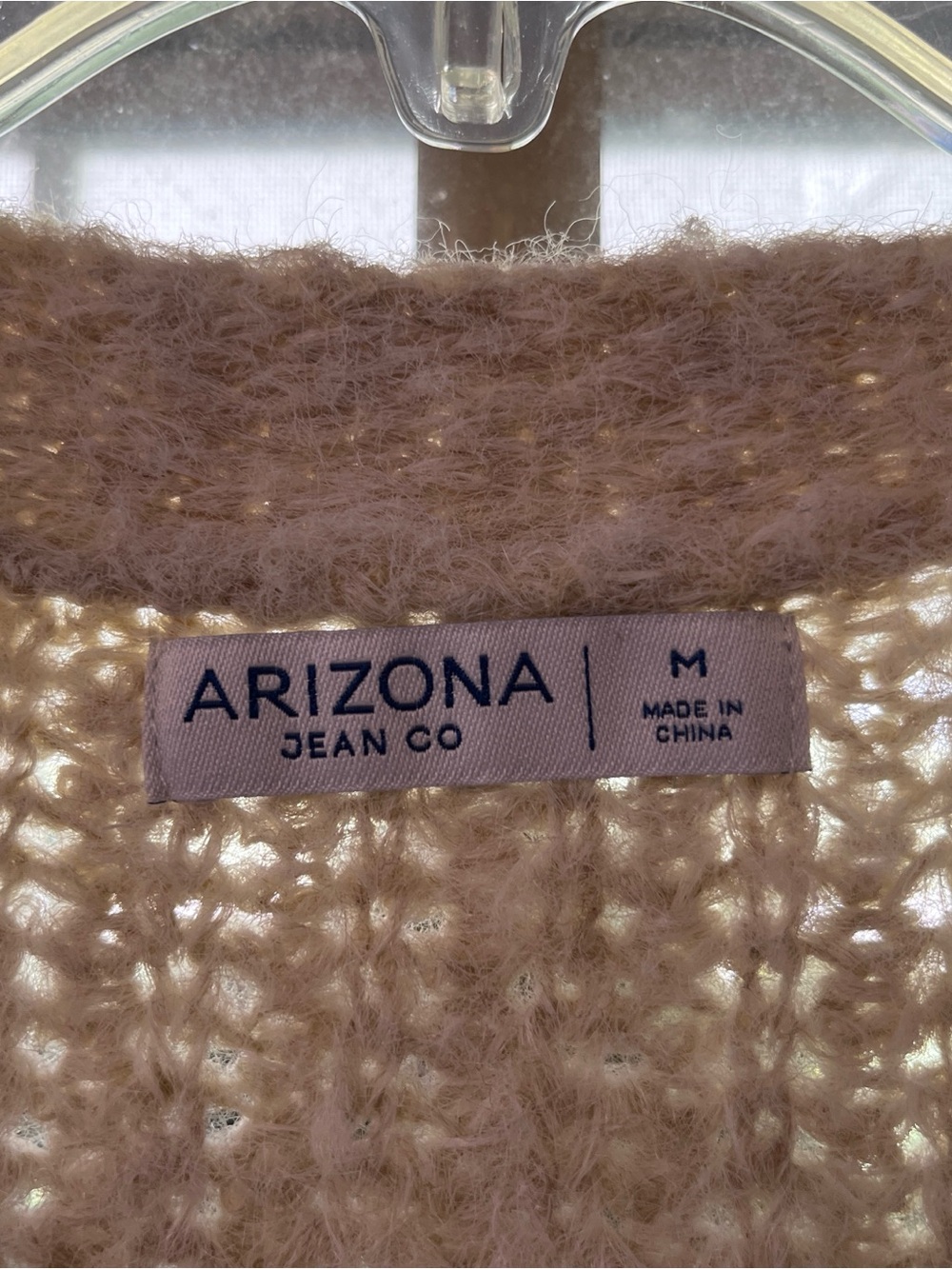 Arizona Jean Company Cream Open-Knit Button Cardigan - Picture 2 of 4